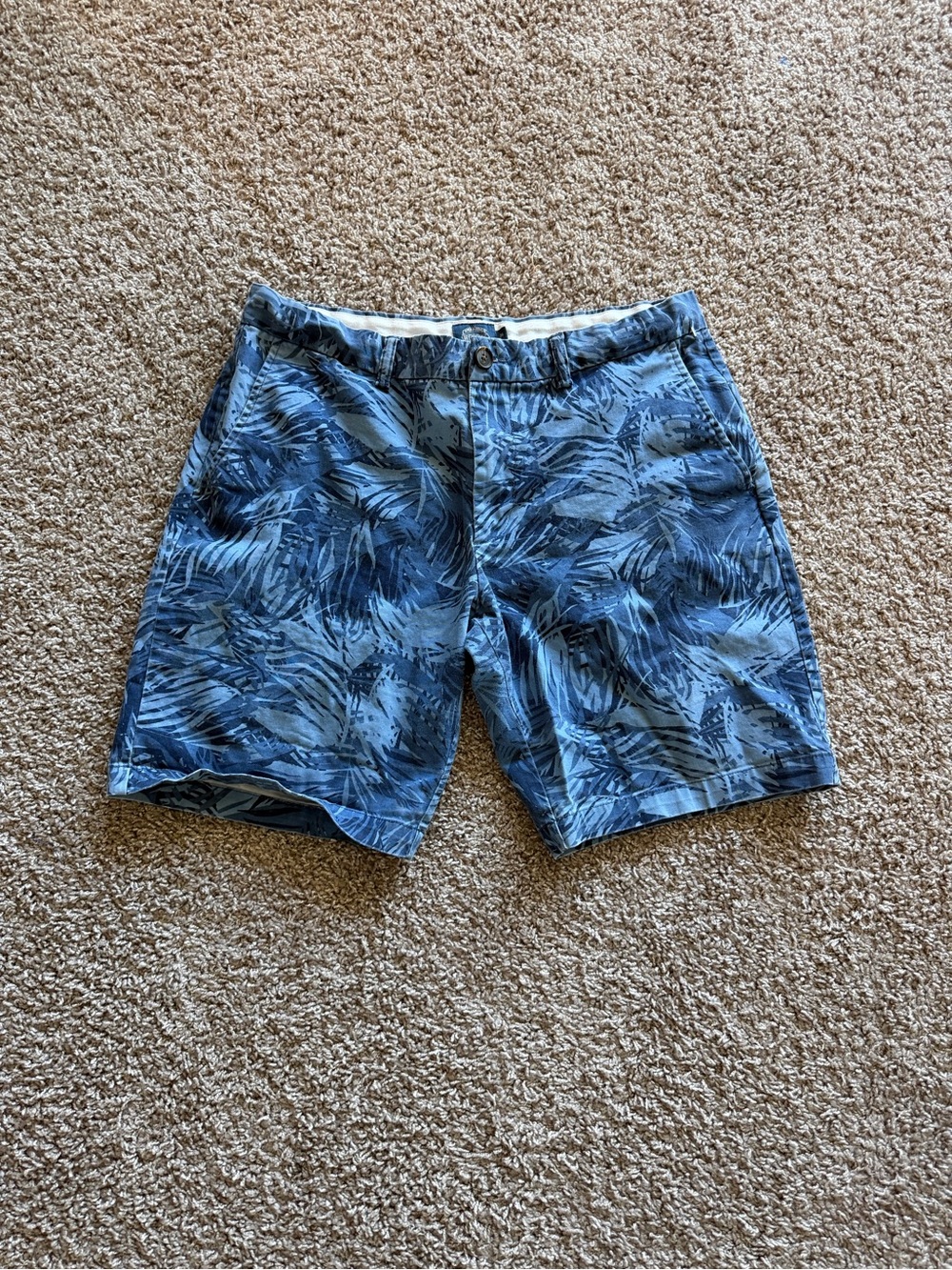 Cambridge Dry Goods Blue Tropical Print Shorts